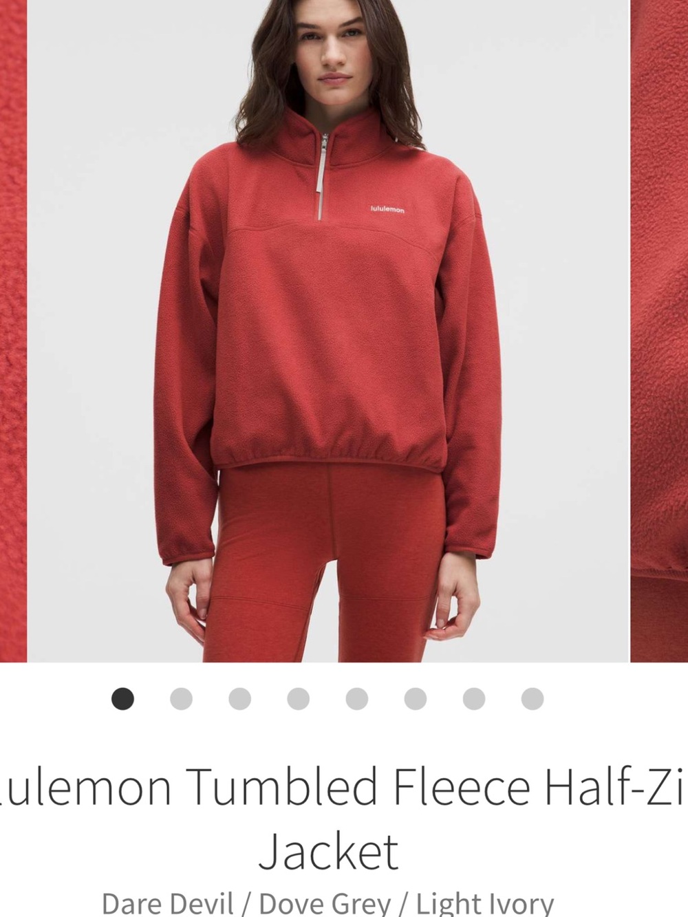 lululemon Tumbled Fleece Half-Zip Jacket — Dare Devil Red